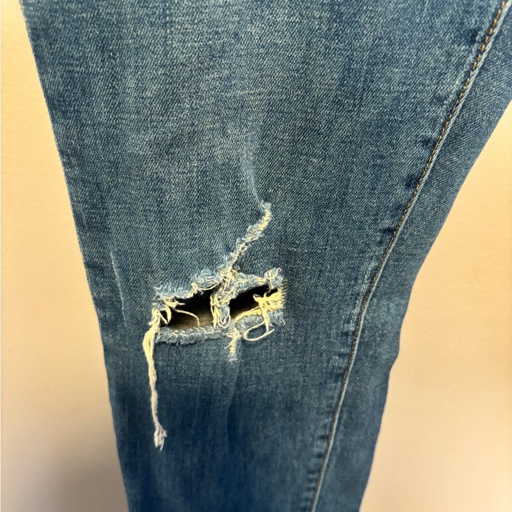 Pilcro and the Letterpress Blue Distressed Boyfriend Jeans - Picture 3 of 9